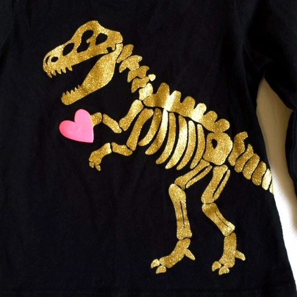 carter's dinosaur valentine graphic long sleeve shirt 9 months baby girl - Picture 2 of 5